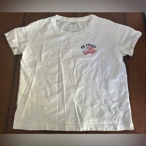 Old Navy July 4th women’s  White 'Go Fourth' Flag Graphic Tee size medium